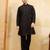Black viscose silk multi thread & sequence embroidered work kurta