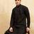 Black viscose silk multi thread & sequence embroidered work kurta