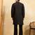 Black viscose silk multi thread & sequence embroidered work kurta