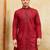 Red viscose silk multi thread & sequence embroidered work kurta