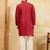 Red viscose silk multi thread & sequence embroidered work kurta