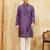 Purple viscose silk multi thread & sequence embroidered work kurta