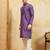 Purple viscose silk multi thread & sequence embroidered work kurta