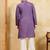 Purple viscose silk multi thread & sequence embroidered work kurta