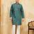 Rama green viscose silk multi thread & sequence embroidered work kurta