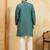 Rama green viscose silk multi thread & sequence embroidered work kurta