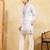 White viscose silk multi thread & sequence embroidered work kurta