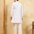 White viscose silk multi thread & sequence embroidered work kurta