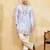 Sky blue viscose silk multi thread & sequence embroidered work kurta