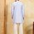 Sky blue viscose silk multi thread & sequence embroidered work kurta