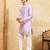 Lavender viscose silk multi thread & sequence embroidered work kurta
