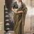 Olive multi embroidered tissue silk saree
