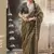 Olive multi embroidered tissue silk saree