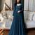 teal blue georgette embroidered plus size anarkali gown set