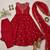 red silk blend embroidered anarkali gown set with dupatta