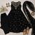 black silk blend embroidered anarkali gown set with dupatta