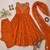 dark orange silk blend embroidered anarkali gown set