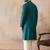 Mens turquoise blue rayon embroidered solid straight kurta with trousers