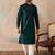 Mens green rayon embroidered solid straight kurta with trousers