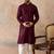 Mens purple rayon embroidered solid straight kurta with trousers