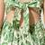 Green & white floral printed cotton ruffle maxi dress for girls