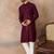 Mens purple rayon embroidered solid straight kurta