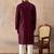 Mens purple rayon embroidered solid straight kurta