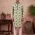Mens silk blend embroidered solid green kurta