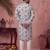 Mens silk blend embroidered solid blue kurta with trousers