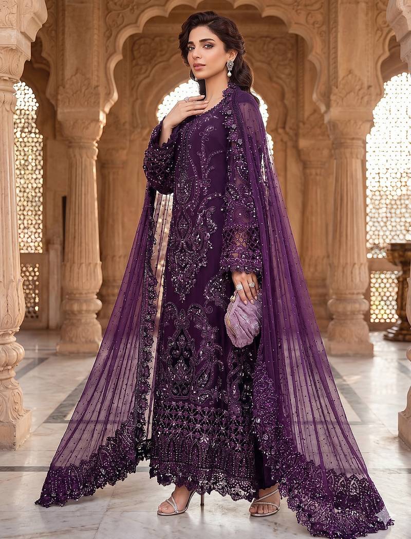 Womens new georgette silk with heavy embroiedery with  sequence work  kurta set