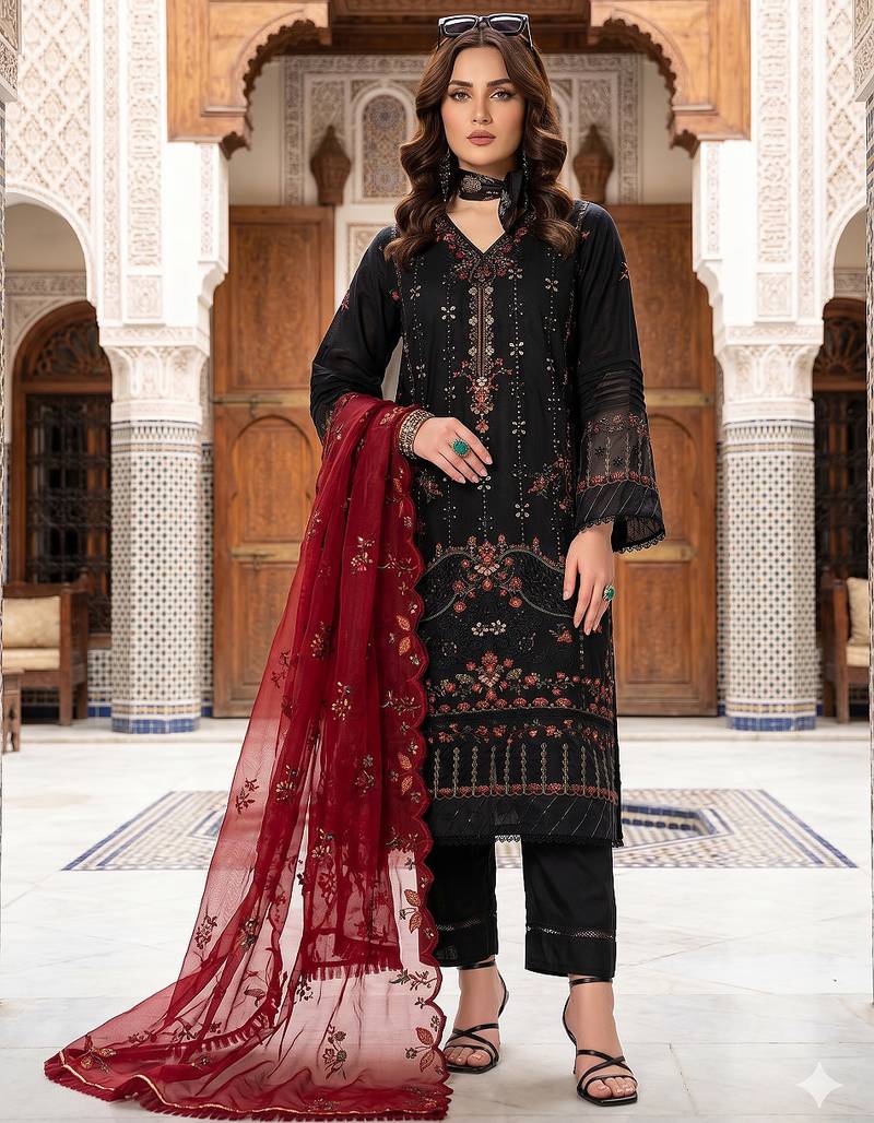 Womens new net with heavy embroiedery  with sequence work kurta set