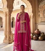 Womens silk with heavy embroiedery with sequence work kurta set