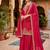 Womens new stylish silk embroidered sharara suit with golden zari work and lace border dupatta