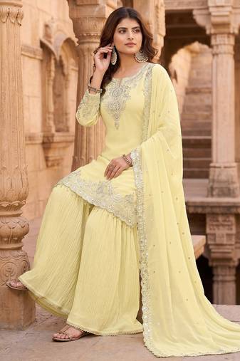 Womens new georgette silk with heavy embroiedery with sequence work kurta set