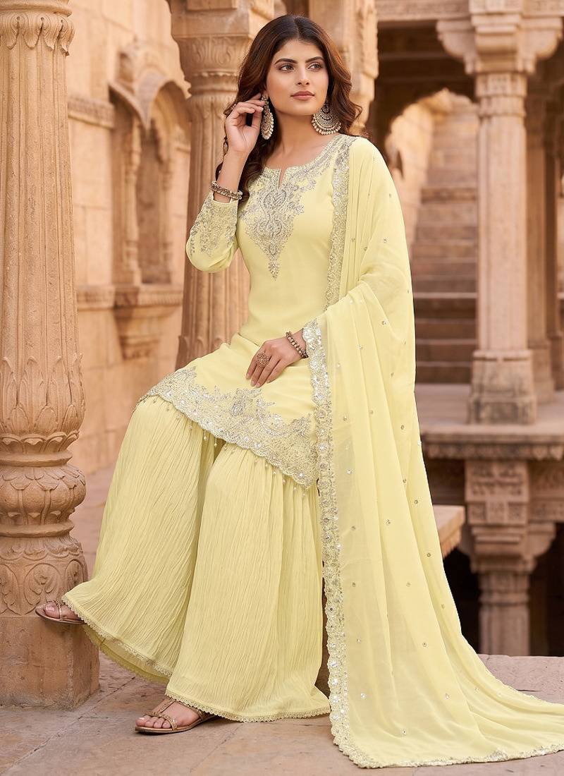 Womens new georgette silk with heavy embroiedery with sequence work kurta set