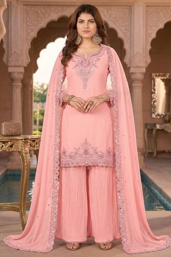 Womens new georgette silk with heavy embroiedery with sequence work kurta set
