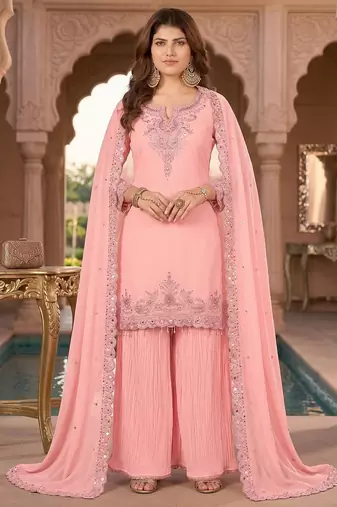 Womens new georgette silk with heavy embroiedery with sequence work kurta set