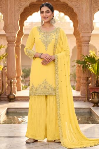 Womens new georgette silk with heavy embroiedery with sequence work kurta set