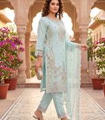 Womens silk with heavy embroiedery with sequence work kurta set