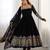 Black Heavy Georgette Anarkali Set with Multi-Thread Sequence Work
