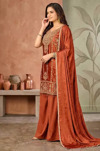 Womens new trendy stylish heavy embroiedery with beads work  kurta set