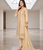 Womens silk with heavy embroiedery with sequence work kurta set