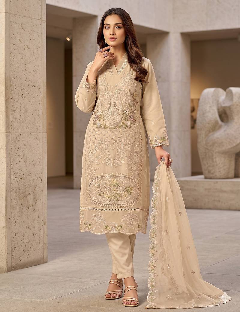 Womens new trendy silk with heavy embroiedery with sequence work kurta set