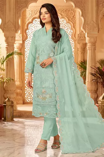 Womens new trendy silk with heavy embroiedery with sequence work kurta set