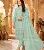 Womens silk with heavy embroiedery with sequence work kurta set