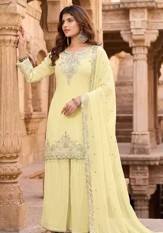 Womens georgette silk with heavy embroiedery with sequence work kurta set