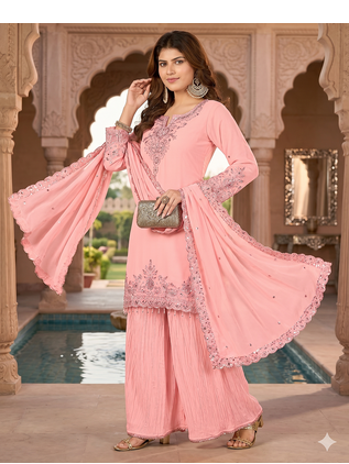 Womens new georgette silk with heavy embroiedery with sequence work kurta set 2