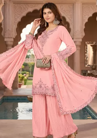 Womens new georgette silk with heavy embroiedery with sequence work kurta set