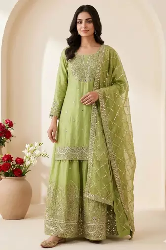 Green sharara suit