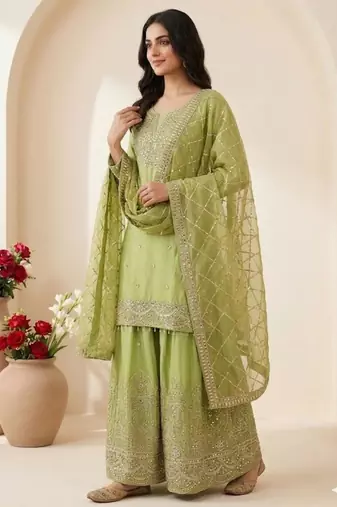 Green sharara suit